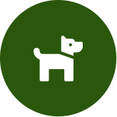 Green circle with dog icon